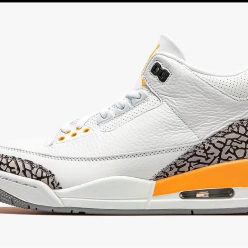 Retro Jordan 3 White and Yellow Sneakers with Black Accents